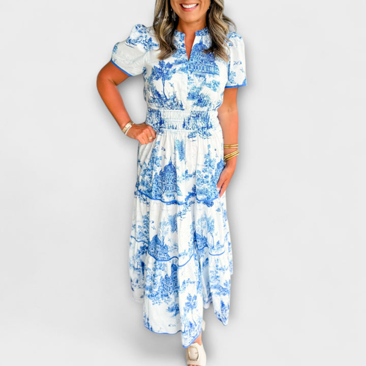 Eliza - Robe maxi à imprimé classique