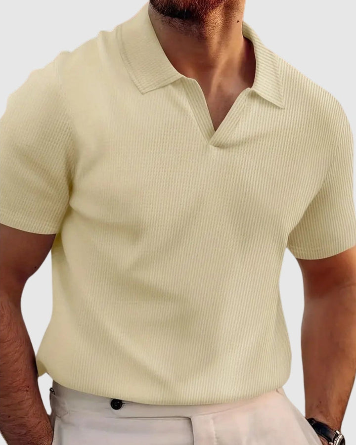 Libuše – T-shirt en maille côtelée avec décolleté en V