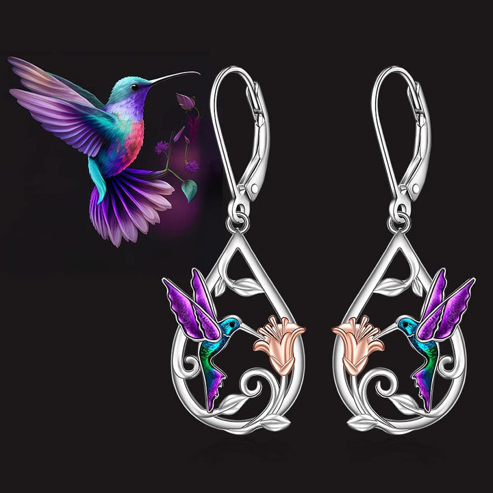 Magnifique collier avec un colibri pour femmes avec des boucles d'oreilles offertes