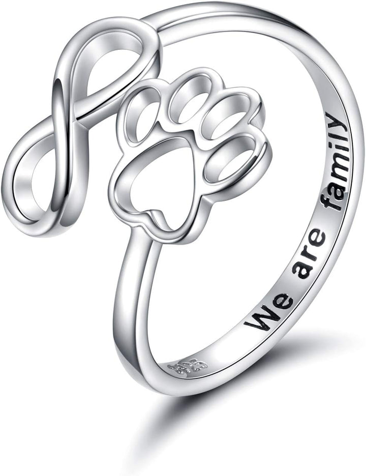 Bague artisanale avec patte et cœur