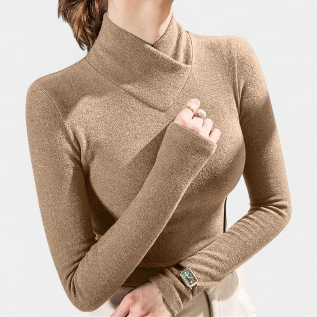 Veronika – Pull élégant à col roulé ajusté