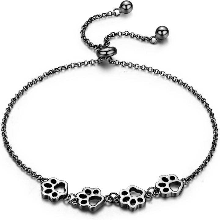Bracelet avec empreinte de patte en argent – Taille ajustable