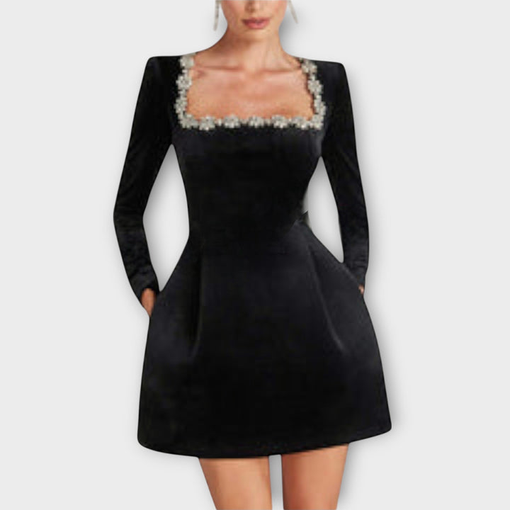 Wren - Robe mini en velours avec ornements