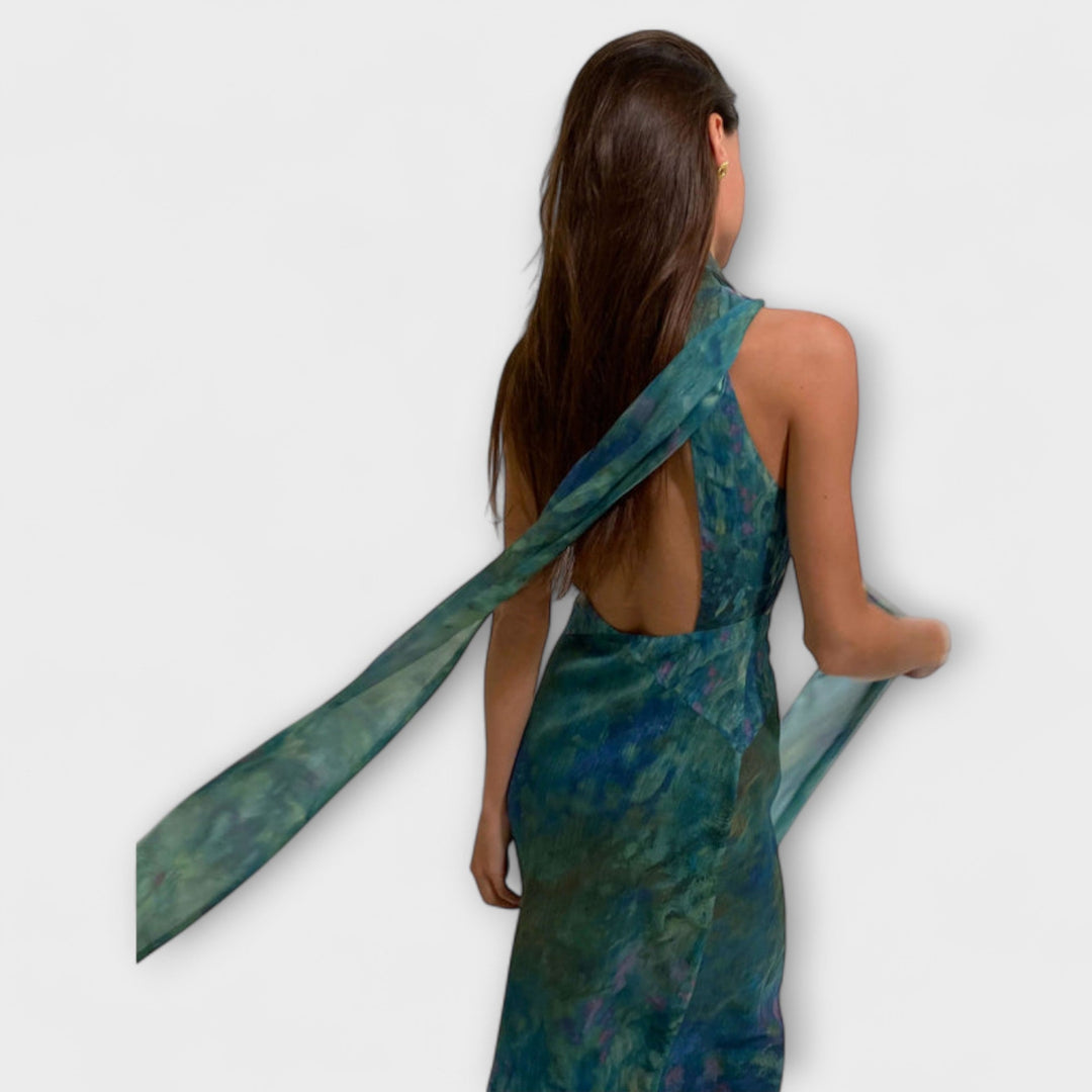 Maisie - Robe Maxi Imprimé Iris de Monet