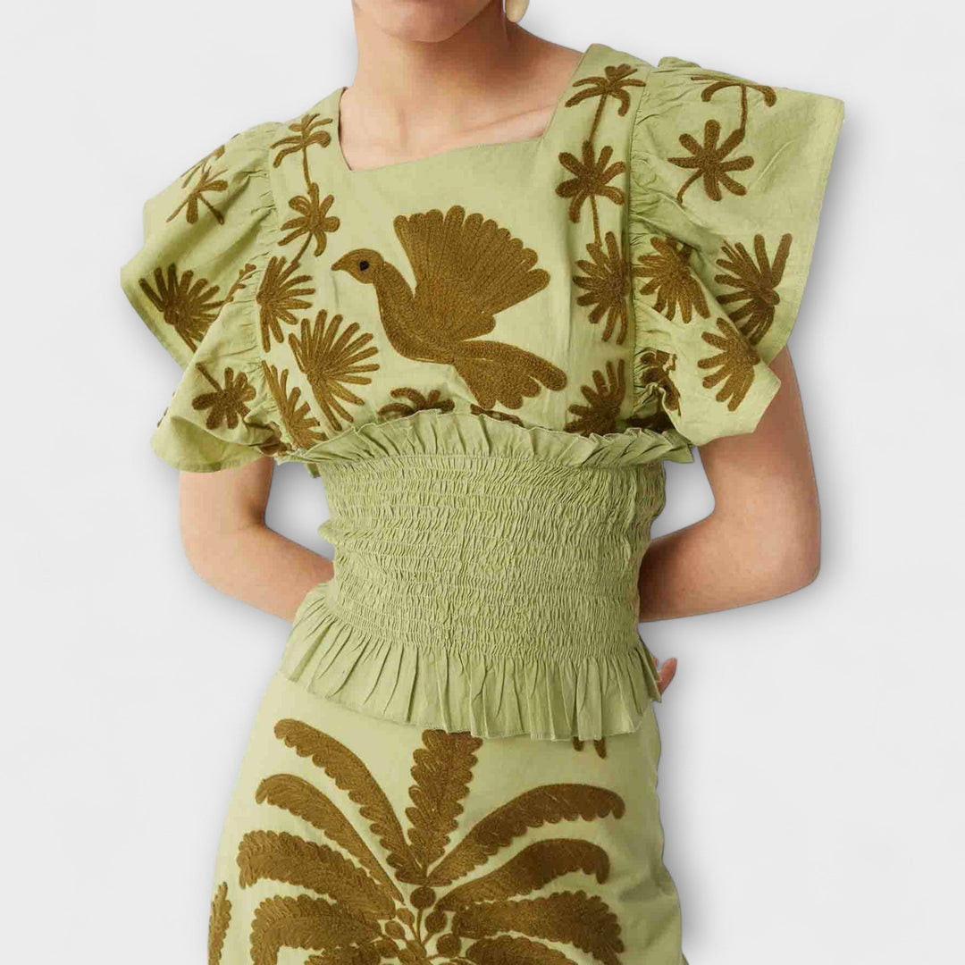 Amy - Robe chic avec des palmiers