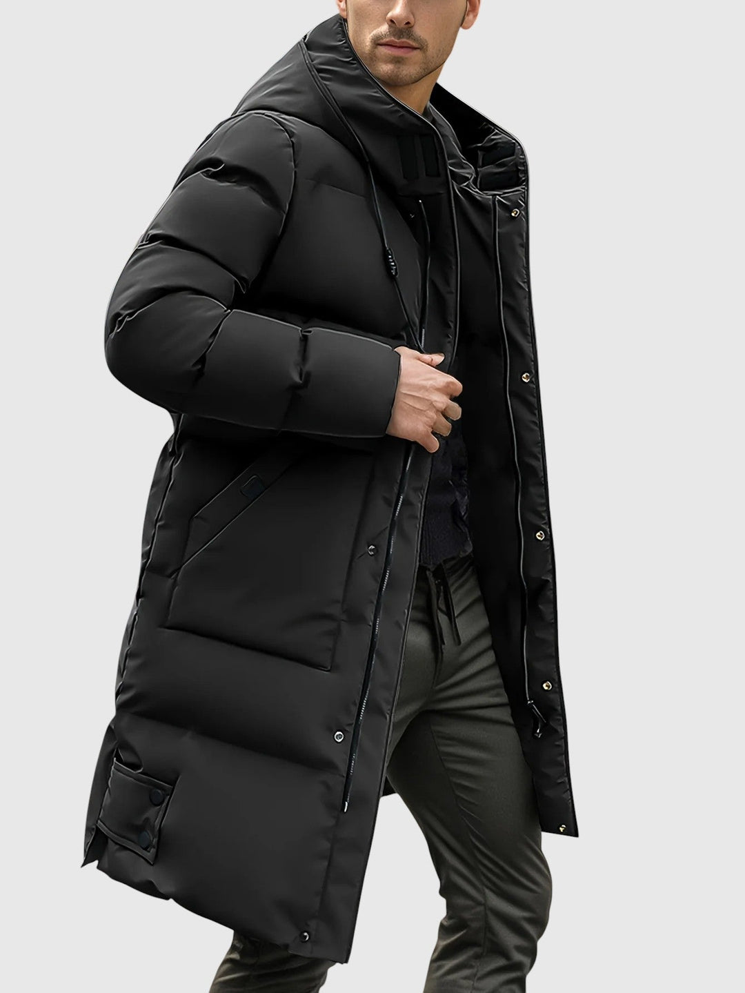 Jan – Manteau long matelassé avec capuche