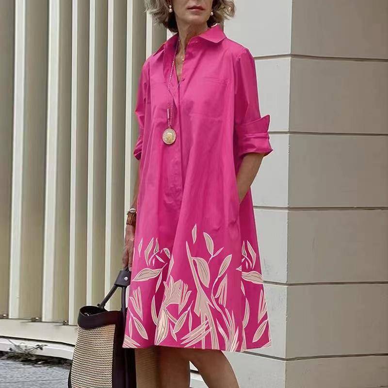 Robes chemises modernes avec col et manches trois-quarts