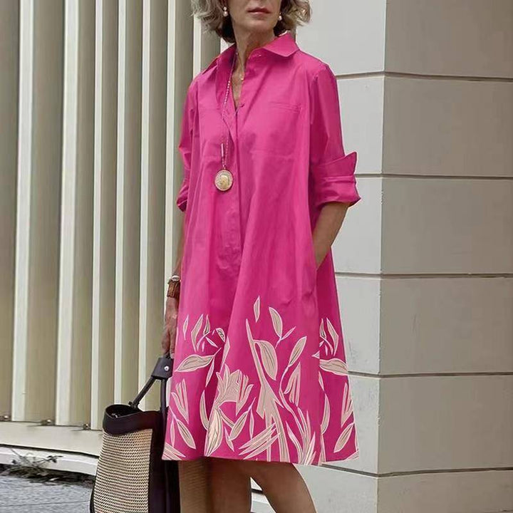 Robes chemises modernes avec col et manches trois-quarts