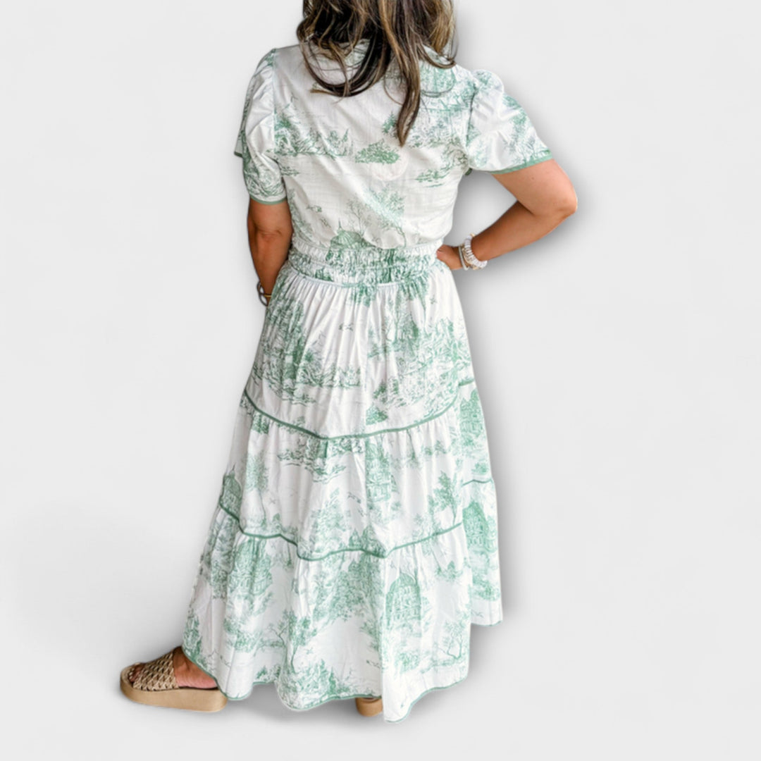 Eliza - Robe maxi à imprimé classique
