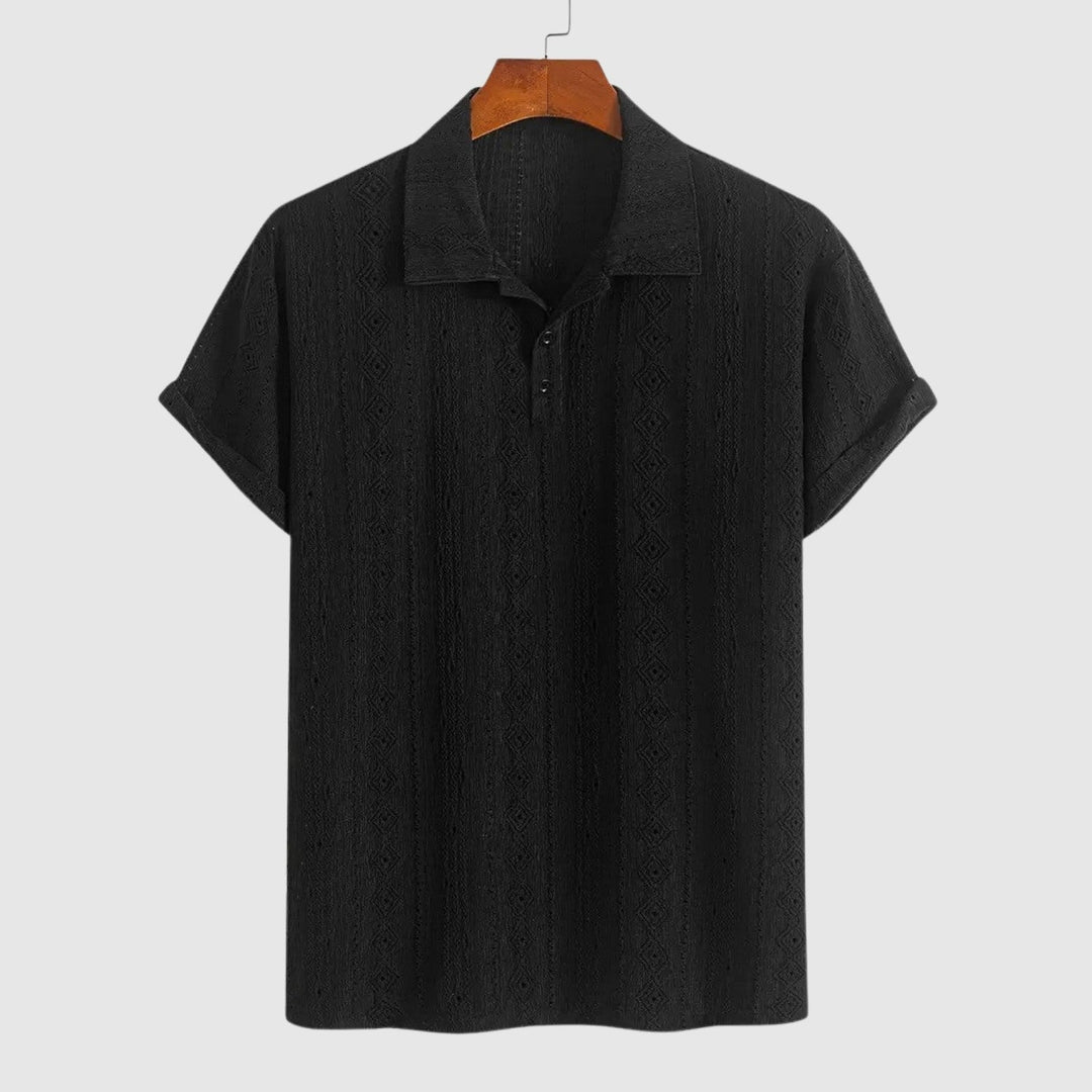 Libuše – Polo en tricot fin avec design texturé
