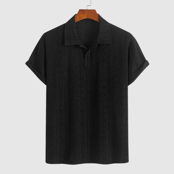 Libuše – Polo en tricot fin avec design texturé