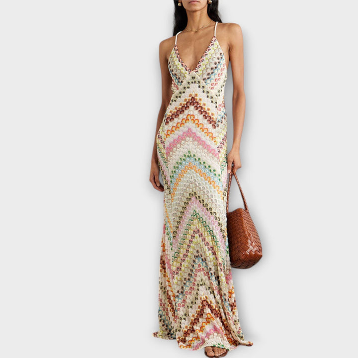 Remi - Robe maxi avec motif en chevron coloré de Missoni