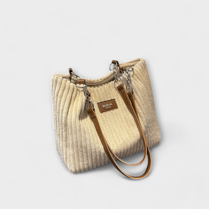 Cécile. - Sac bandoulière en velours côtelé doux