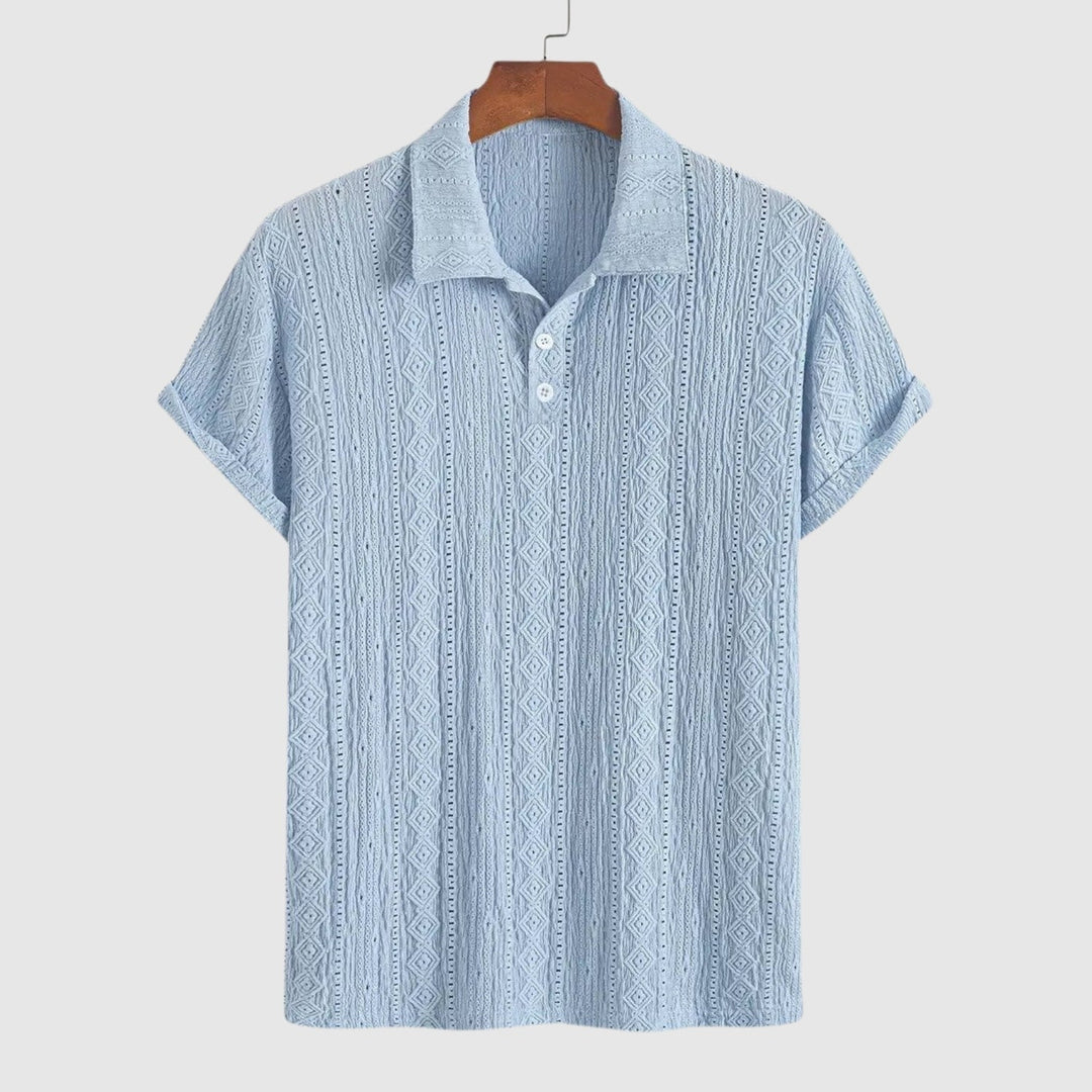 Libuše – Polo en tricot fin avec design texturé