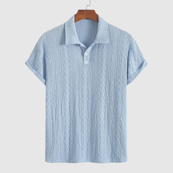 Libuše – Polo en tricot fin avec design texturé