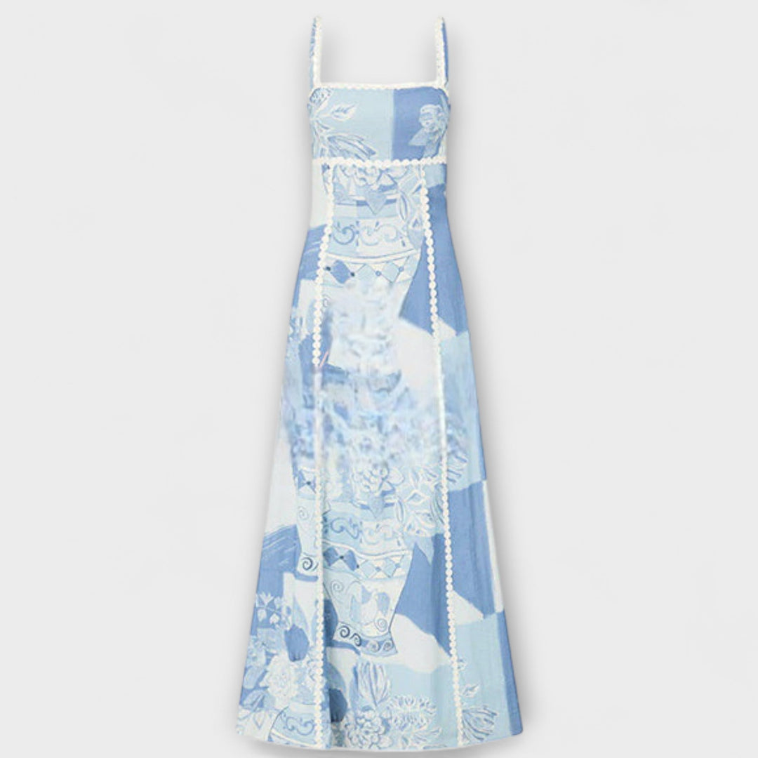 Terazza Ric Rac - Robe maxi en lin avec coupe évasée