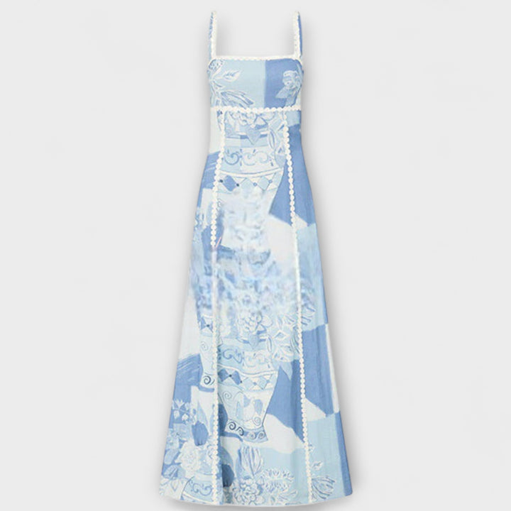 Terazza Ric Rac - Robe maxi en lin avec coupe évasée