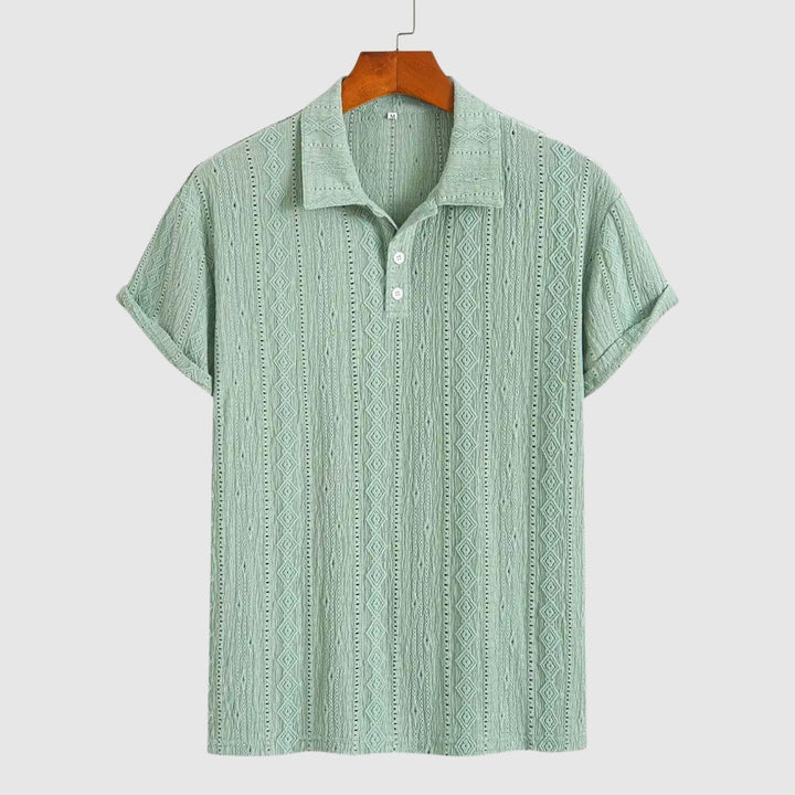 Libuše – Polo en tricot fin avec design texturé