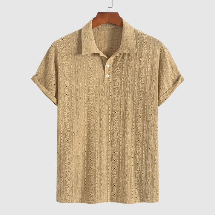 Libuše – Polo en tricot fin avec design texturé