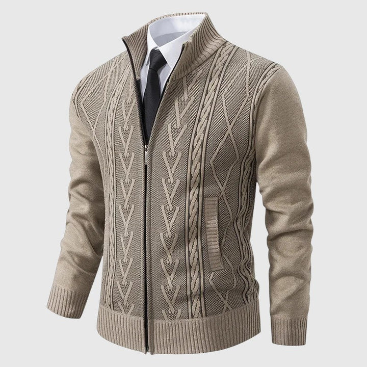 Jakub – Pull en tricot zippé avec col haut
