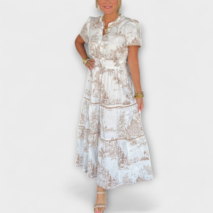 Eliza - Robe maxi à imprimé classique
