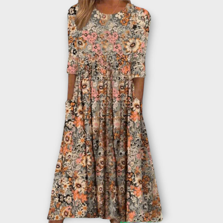 Paula - Robe florale élégante en tissu premium