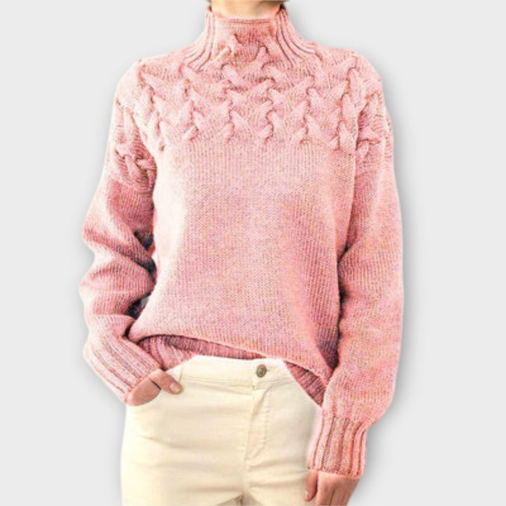 Eva - Pull femme avec motif torsadé détaillé