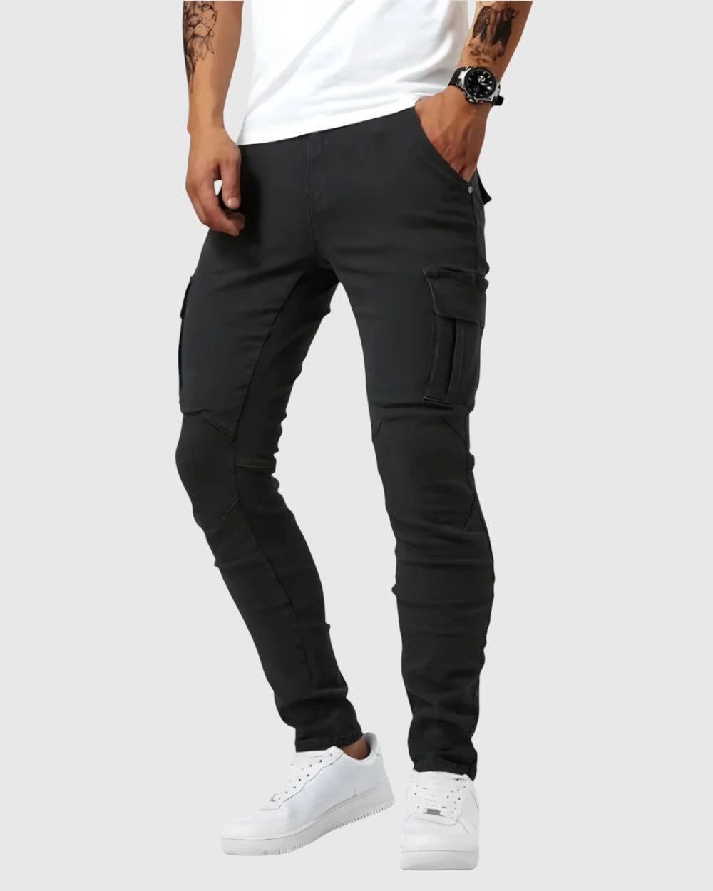 Marino – Pantalons cargo avec stretch