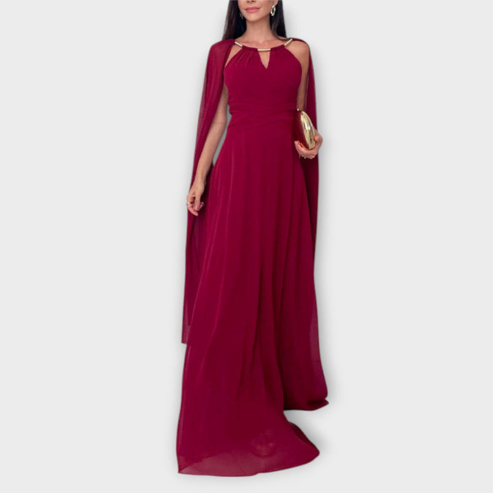 Mabel - Robe maxi élégante avec manteau et fente haute