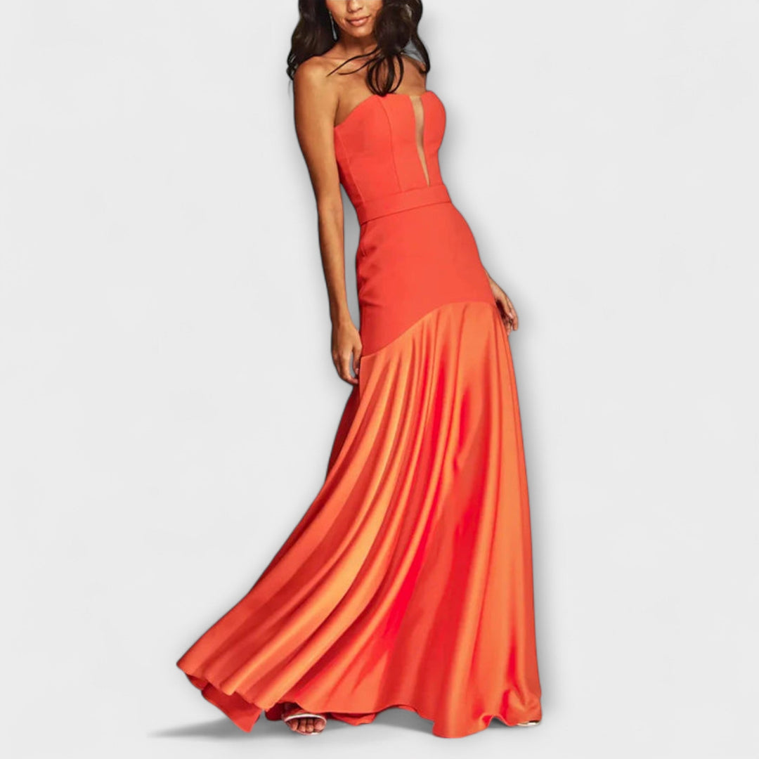 Vada - Robe maxi avec épaules dénudées et décolleté en V