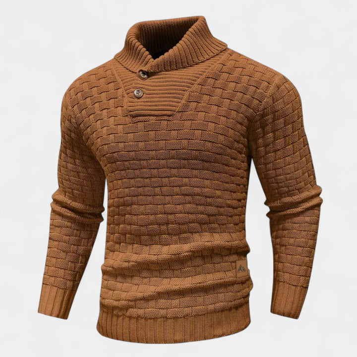 Elías – Pull stylé avec col roulé et boutons