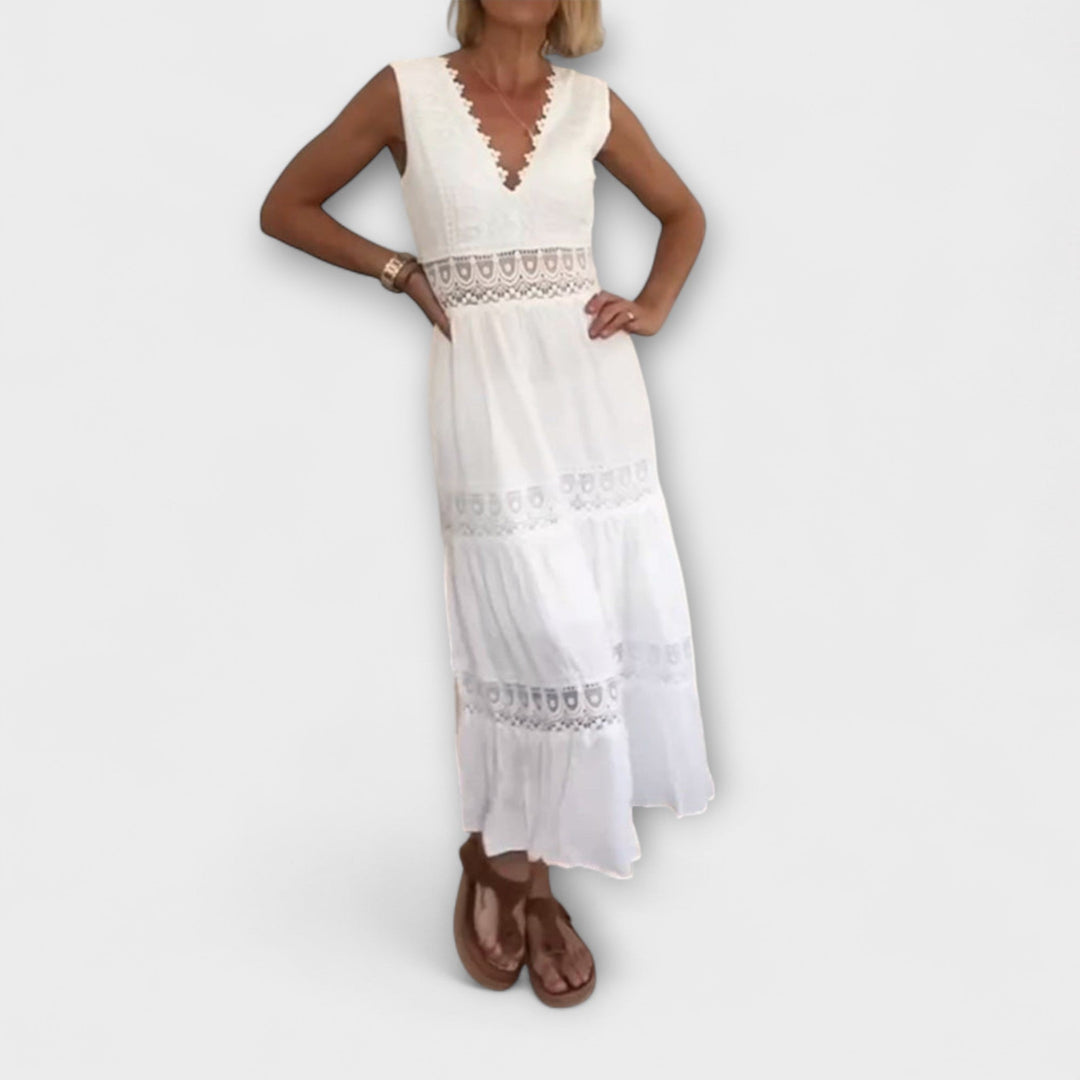Aurélie - Robe en dentelle élégante avec décolleté en V