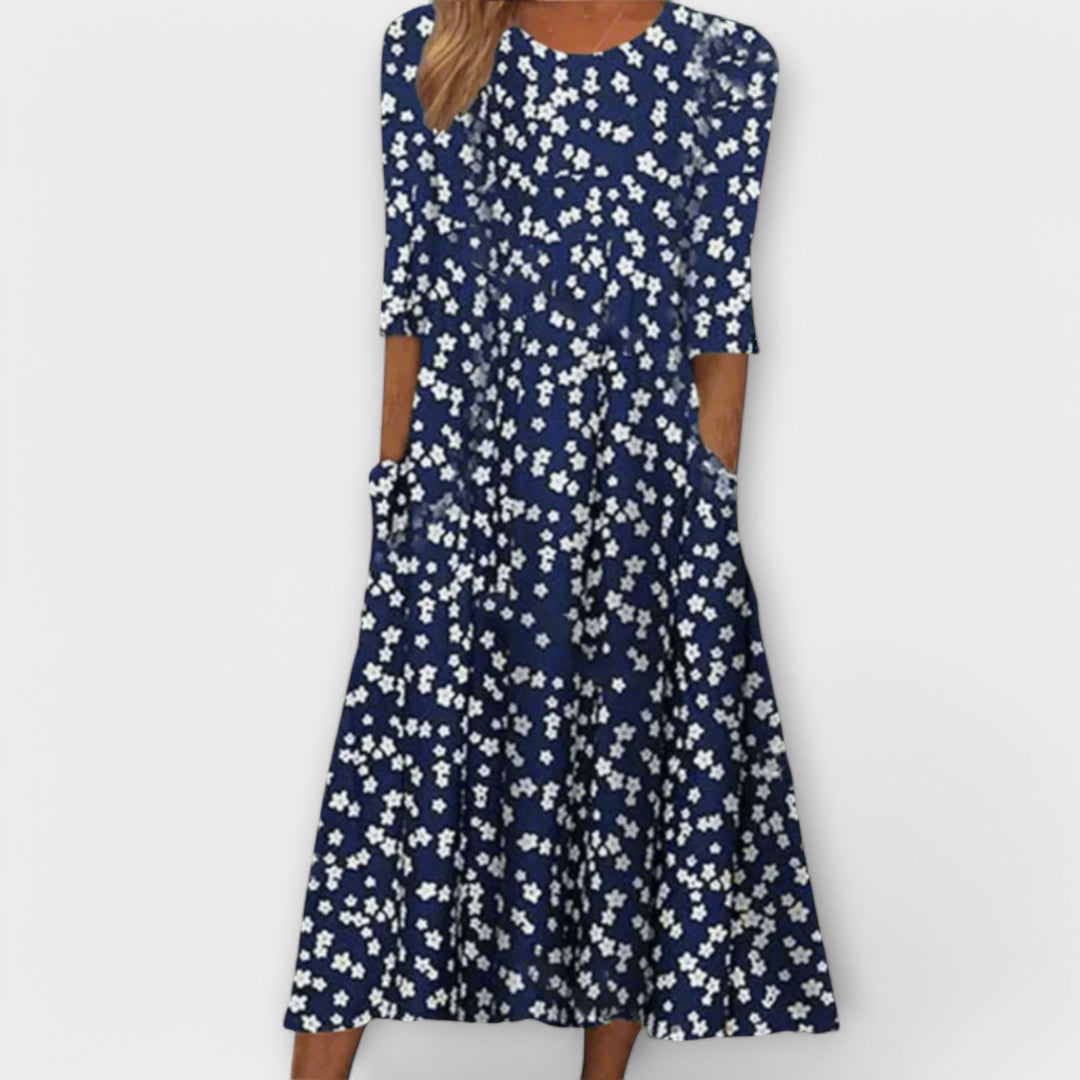 Paula - Robe florale élégante en tissu premium