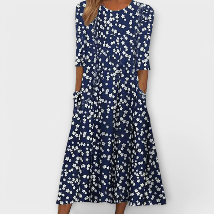 Paula - Robe florale élégante en tissu premium