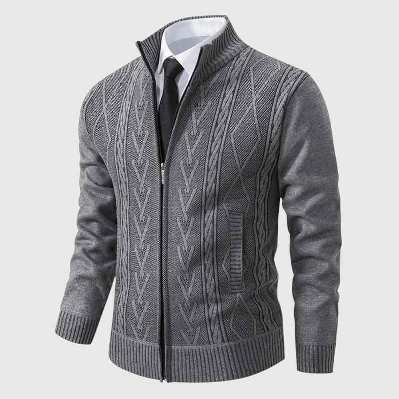 Jakub – Pull en tricot zippé avec col haut