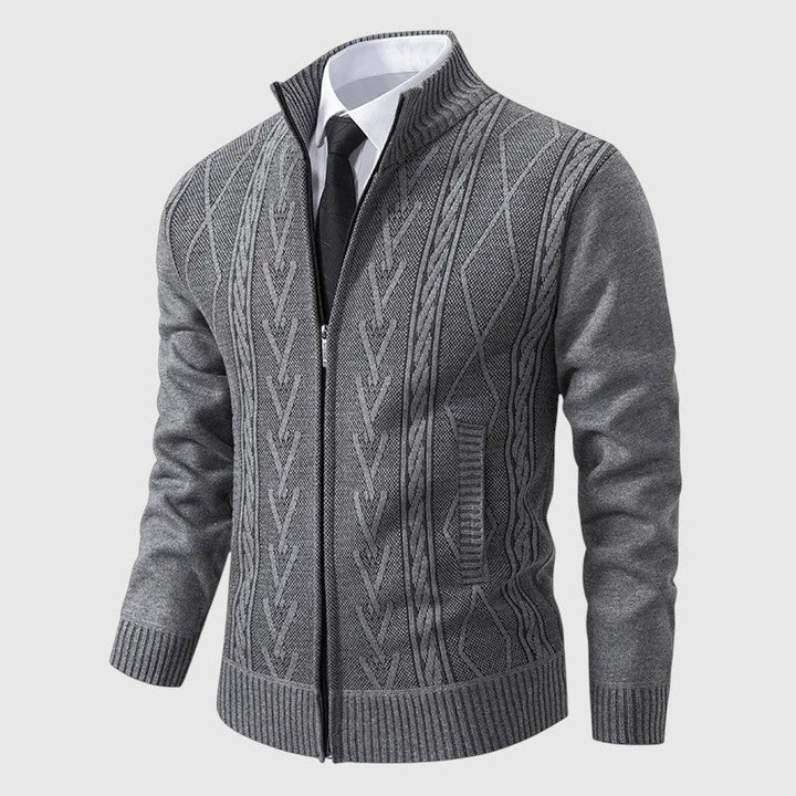 Jakub – Pull en tricot zippé avec col haut