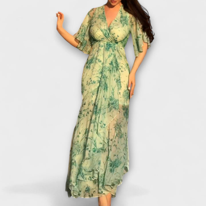 Lana - Robe fleurie élégante avec décolleté en V