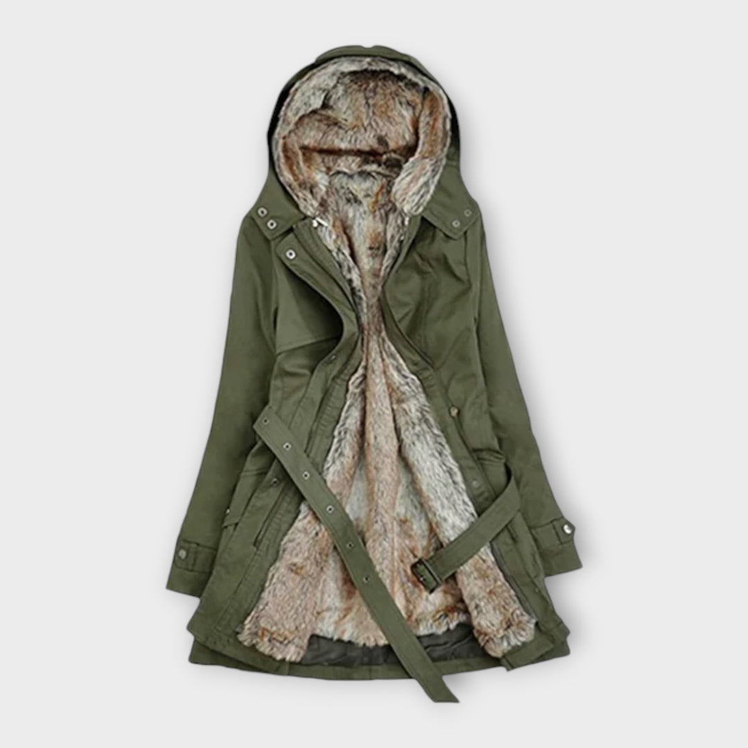 Mikash - Manteau chaud avec doublure en fourrure