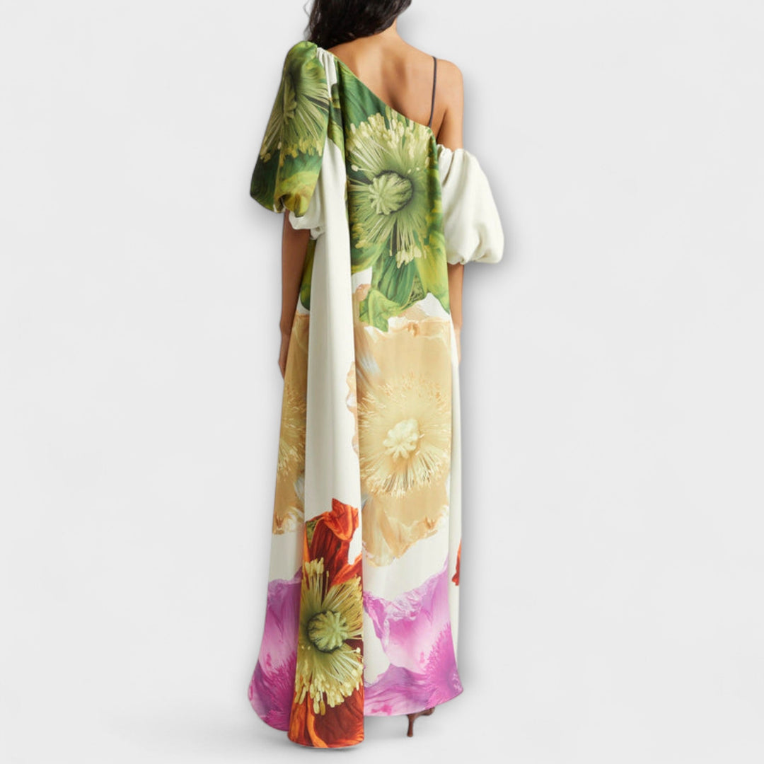 Melodie - Robe maxi asymétrique à fleurs