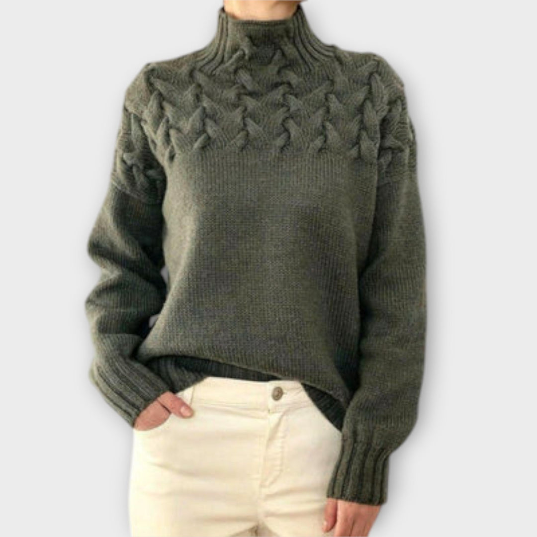 Eva - Pull femme avec motif torsadé détaillé