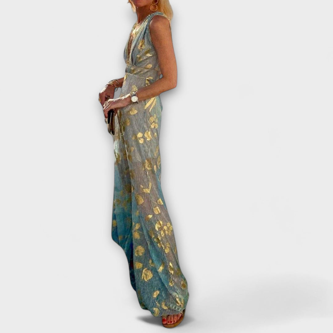 Robe à décolleté en V avec des détails en sequins