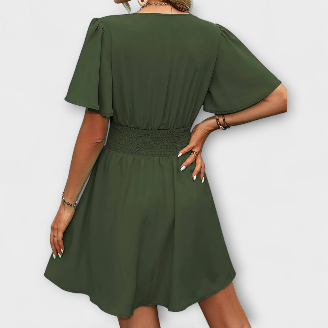 Winslet - Robe avec Taille Froncée et Décolleté en V