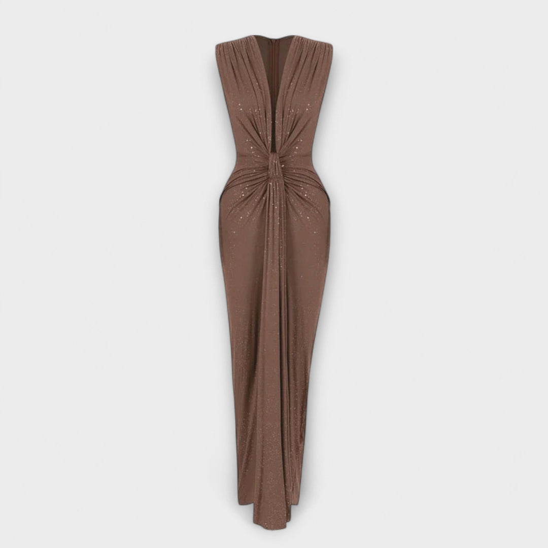 Thea - Robe maxi avec décolleté en V