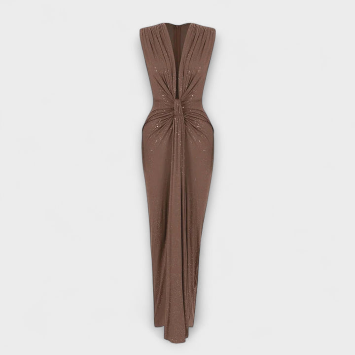 Thea - Robe maxi avec décolleté en V