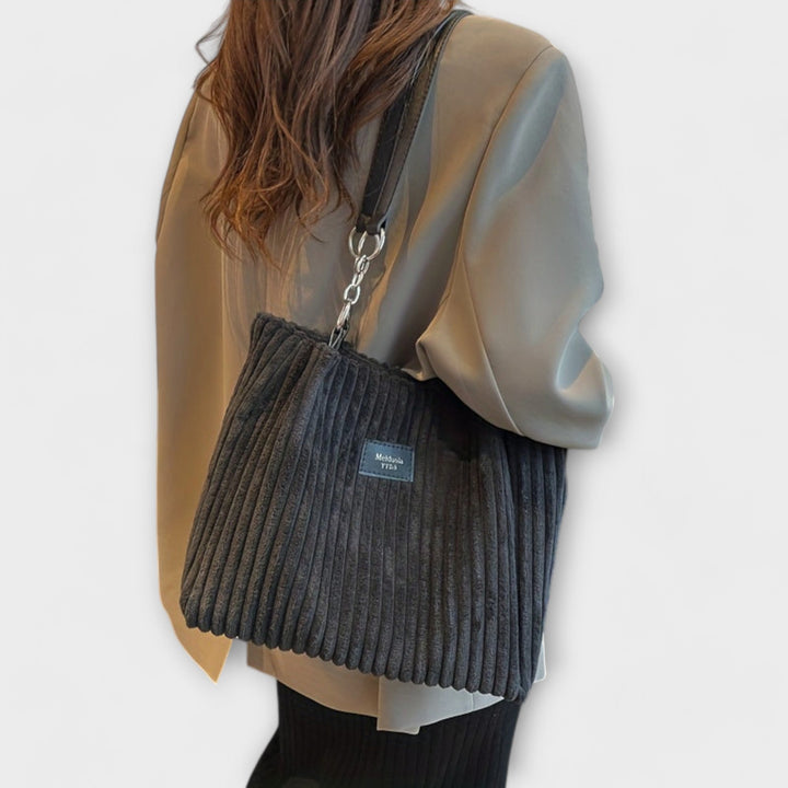 Cécile. - Sac bandoulière en velours côtelé doux