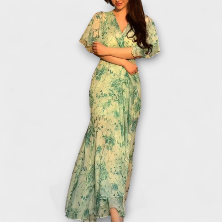 Lana - Robe fleurie élégante avec décolleté en V