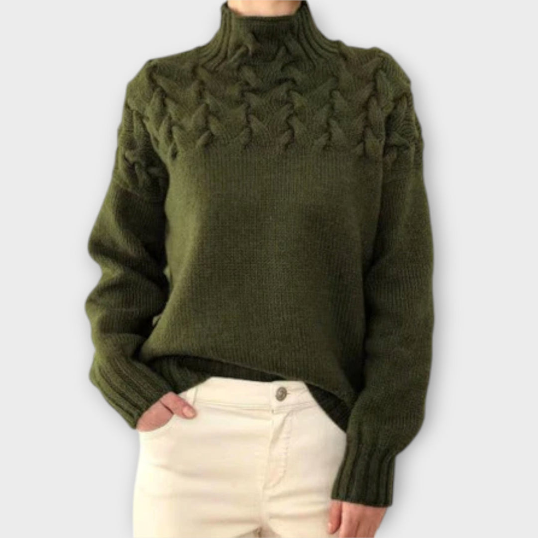 Eva - Pull femme avec motif torsadé détaillé