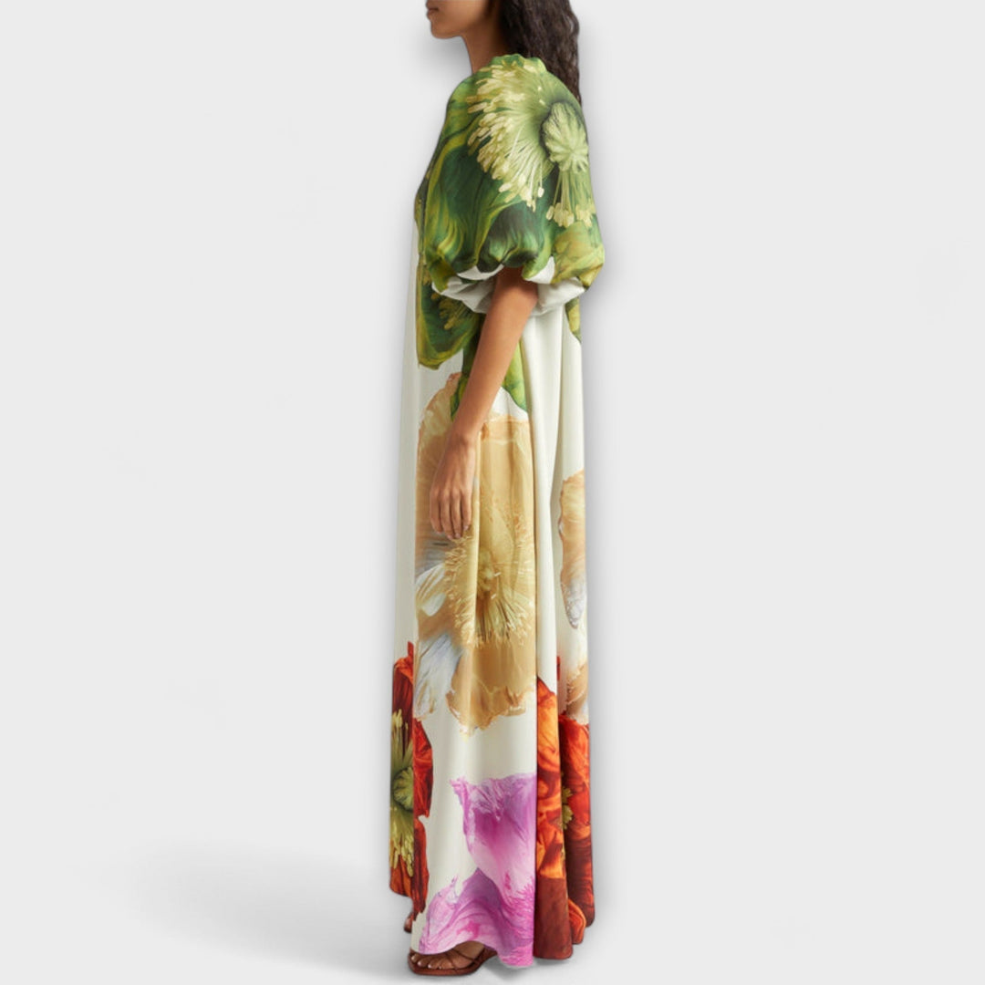 Melodie - Robe maxi asymétrique à fleurs
