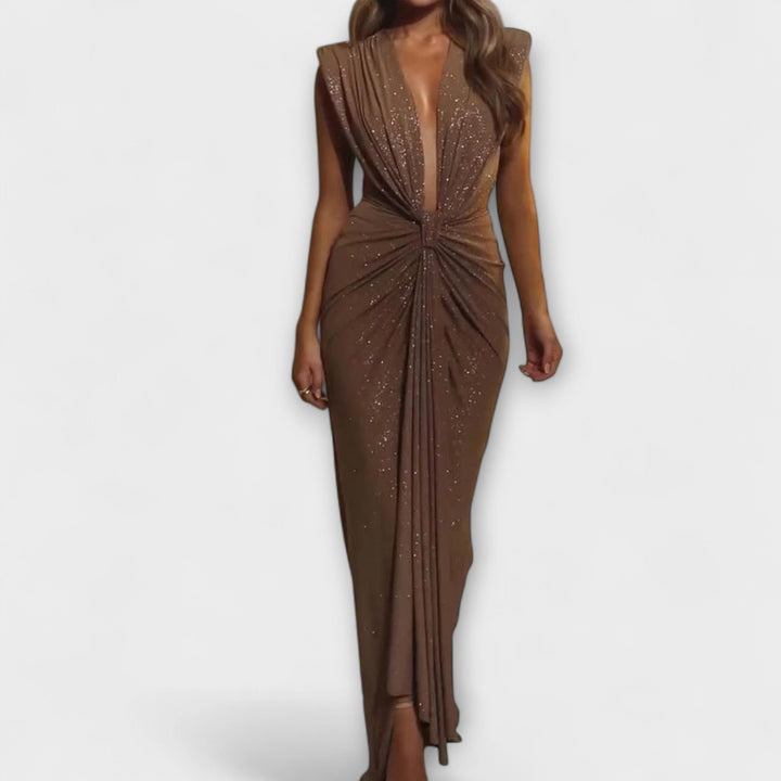 Thea - Robe maxi avec décolleté en V
