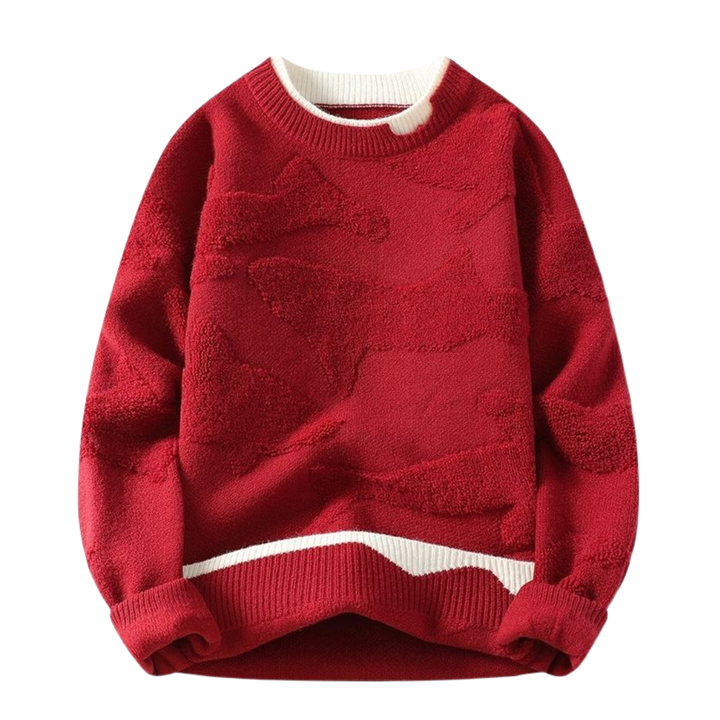 Pull avec motif texturé dans un style abstrait
